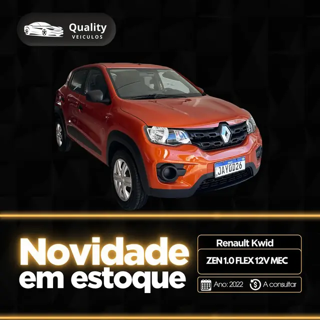 Carro Renault Kwid 2022 Zen 1.0 12v SCe (Flex)