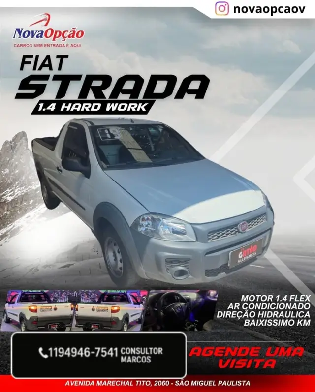 Carro Fiat Strada 2019 Hard Working 1.4 (Flex) (Cabine Simples)