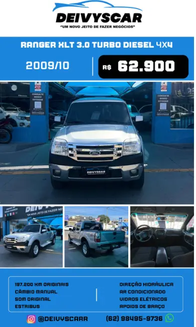 Carro Ford Ranger Cabine Dupla 2010 Ranger XLT 4x4 3.0 (Cab Dupla)