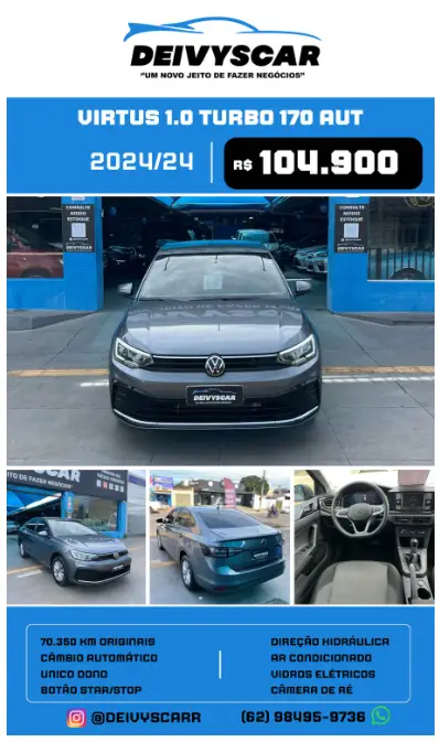 Carro Volkswagen Virtus 2024 Comfortline 1.0 200 TSI