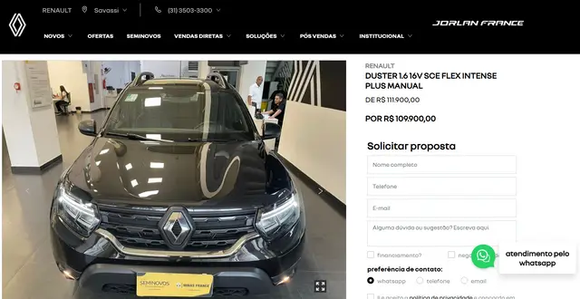 Carro Renault Duster 2025 Intense 1.6 16V (Flex)