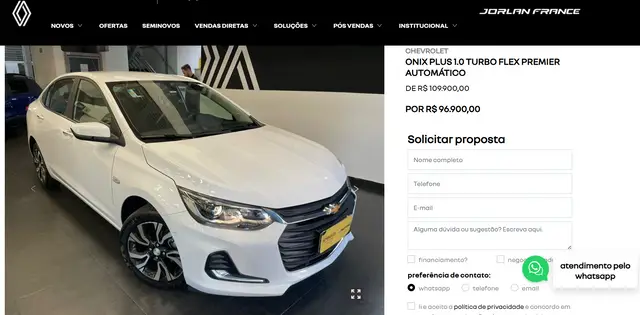 Carro Chevrolet Onix Plus 2025 Premier 1.0 Turbo (Aut.)