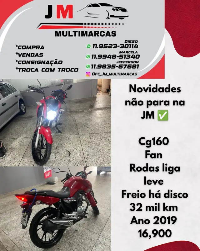 Moto Honda CG 160 2019 160 Fan