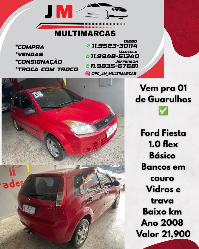 Carro Ford Fiesta Hatch 2008 1.0 (Flex)