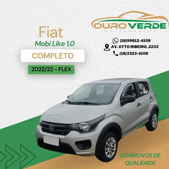 Carro Fiat Mobi 2022 Like 1.0 (Flex)