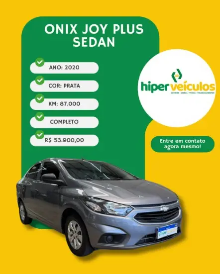 Carro Chevrolet Onix Plus 2020 JOY Plus 1.0 8V 4p Flex Mec.