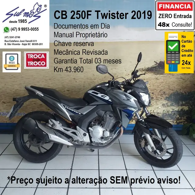 Moto Honda CB 250F Twister 2019 Standard