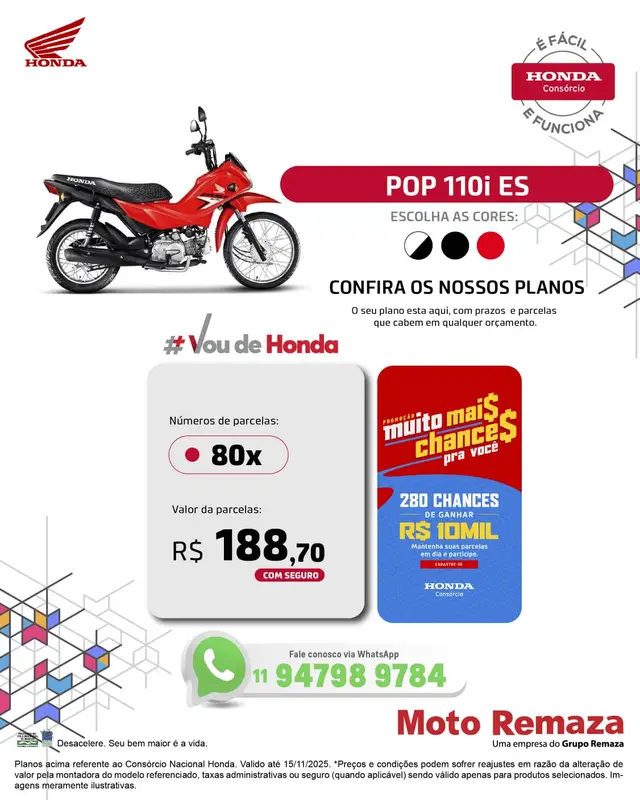 Moto Honda Pop 110i 2026 ES