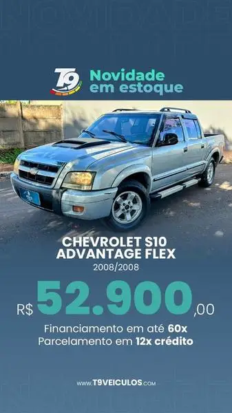 Carro Chevrolet S10 Cabine Dupla 2008 S10 Advantage 4x2 2.4 (Flex) (Cab Dupla)