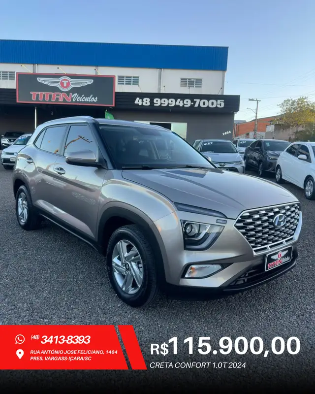 Carro Hyundai Creta 2024 Comfort 1.0 Turbo (Aut) (Flex)