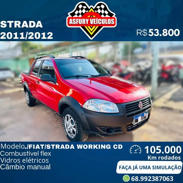 Carro Fiat Strada 2012 Working 1.4 (Flex) (Cabine Dupla)