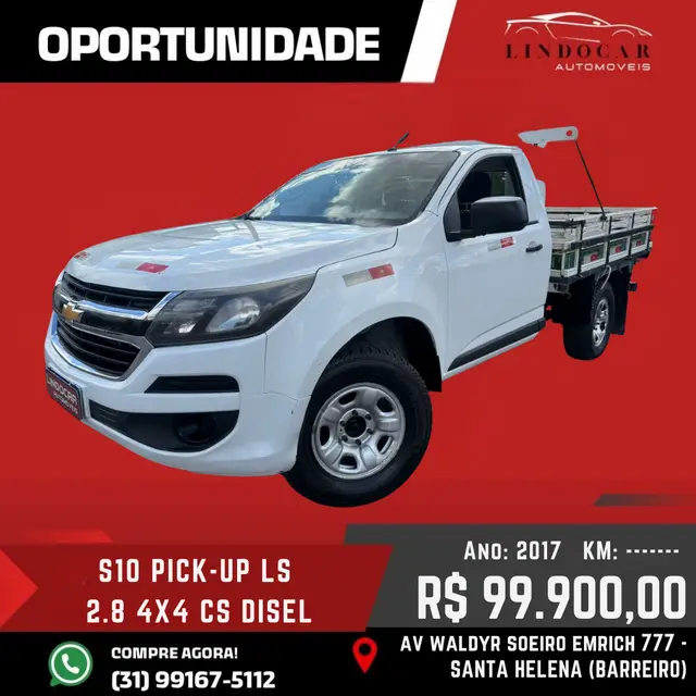 Carro Chevrolet S10 Cabine Simples 2017 S10 2.8 CTDi Cabine Simples LS 4WD