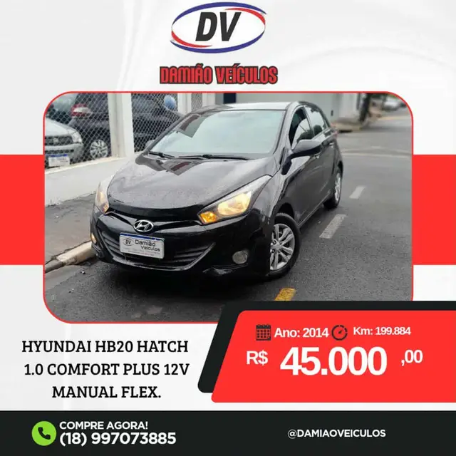 Carro Hyundai HB20 2014 1.0 Comfort (Flex)