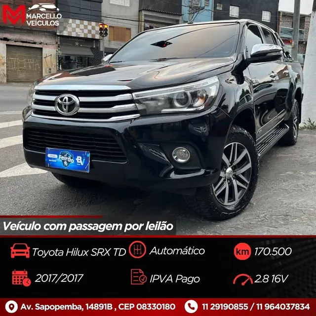 Carro Toyota Hilux Cabine Dupla 2017 Hilux 2.8 TDI SRX CD 4x4 (Aut)