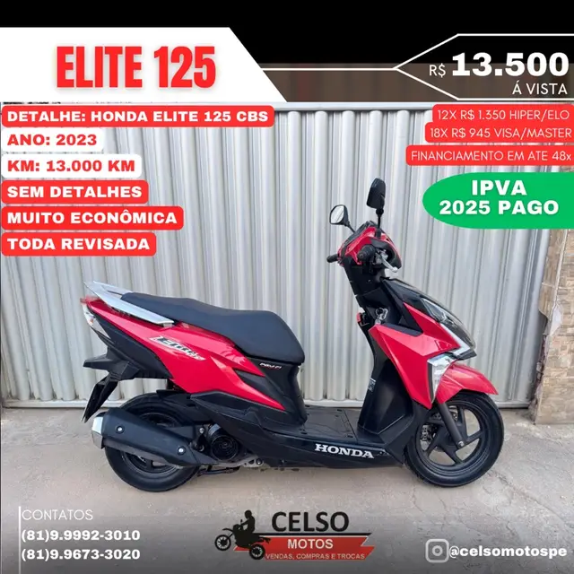 Moto Honda Elite 125 2023 CBS