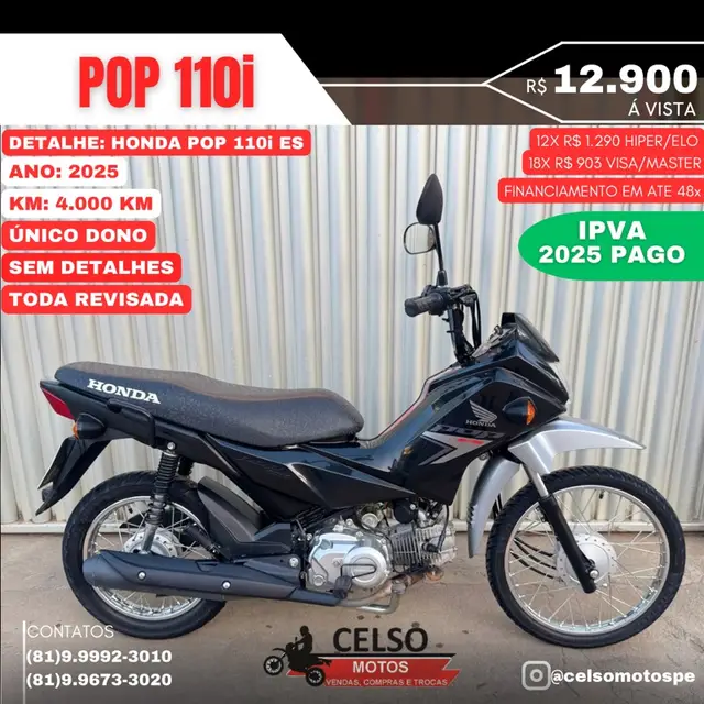 Moto Honda Pop 110i 2025 ES