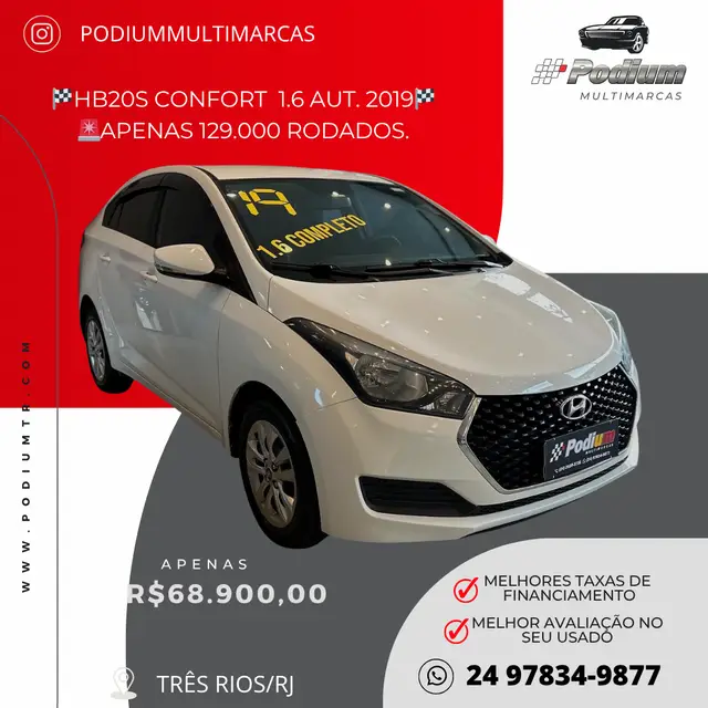 Carro Hyundai HB20S 2019 1.6 Premium (Aut) (Flex)