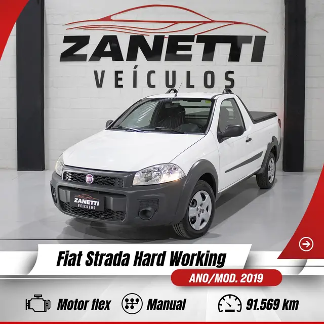 Carro Fiat Strada 2019 Hard Working 1.4 (Flex) (Cabine Simples)