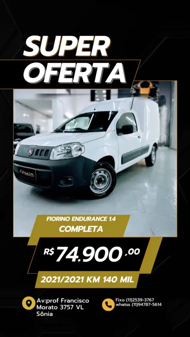 Carro Fiat Fiorino 2021 Endurance 1.4