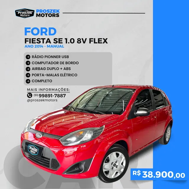 Carro Ford Fiesta Hatch 2014 S Rocam 1.0 (Flex)