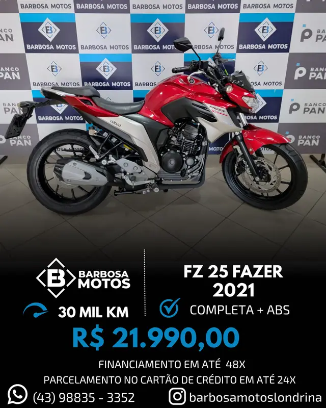 Moto Yamaha YS 250 Fazer 2021 ABS