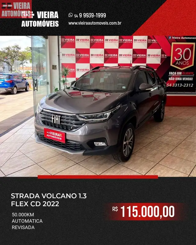 Carro Fiat Strada 2022 Volcano 1.3 CD AT (Flex)