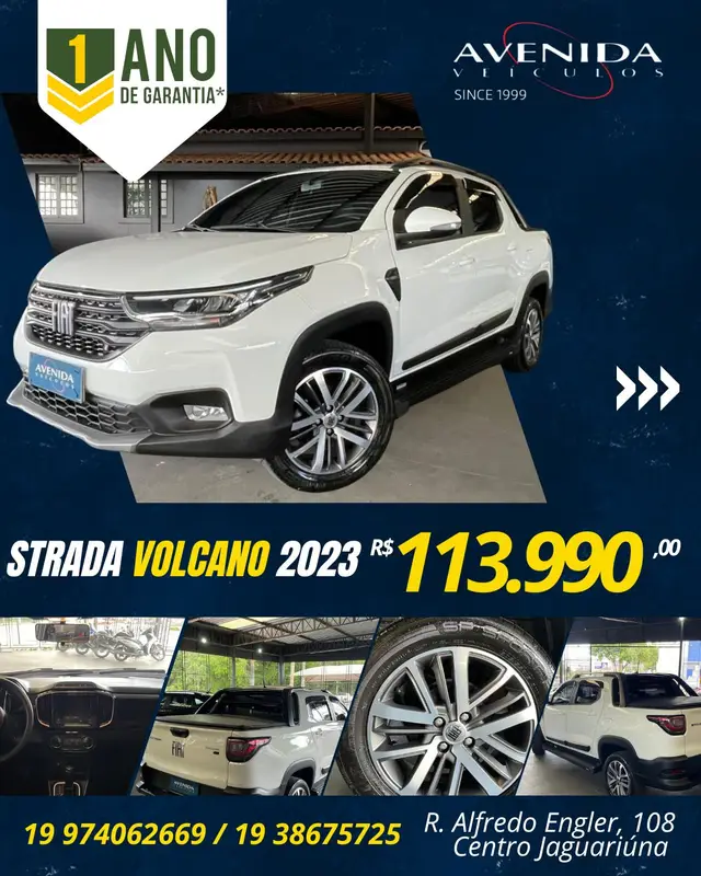 Carro Fiat Strada 2023 Volcano 1.3 8V CD AT