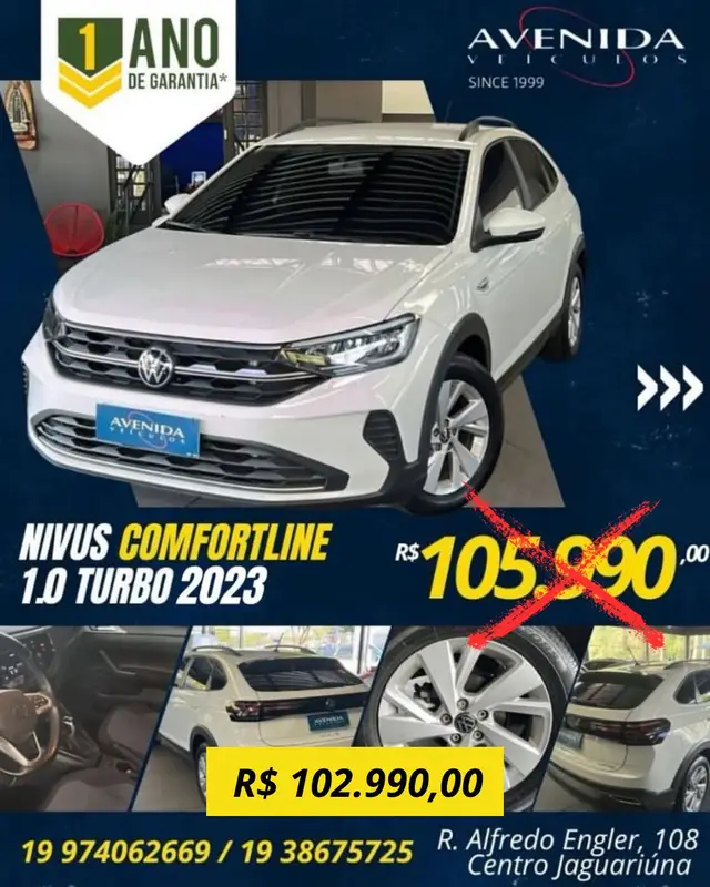 Carro Volkswagen Nivus 2023 Comfortline 200 TSI