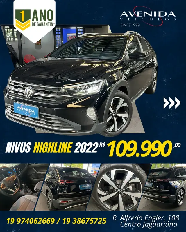 Carro Volkswagen Nivus 2022 Highline 1.0 Turbo (Flex) (Aut)
