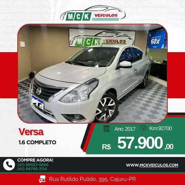 Carro Nissan Versa 2017 1.0 12V (Flex)