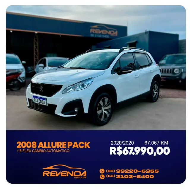 Carro Peugeot 2008 2020 1.6 Allure Pack (Aut)