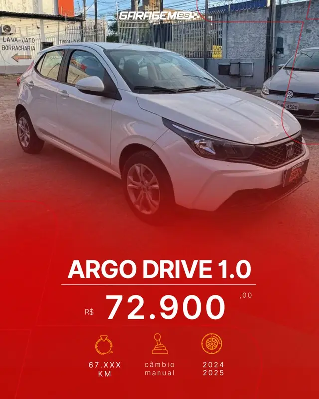 Carro Fiat Argo 2025 Drive 1.0