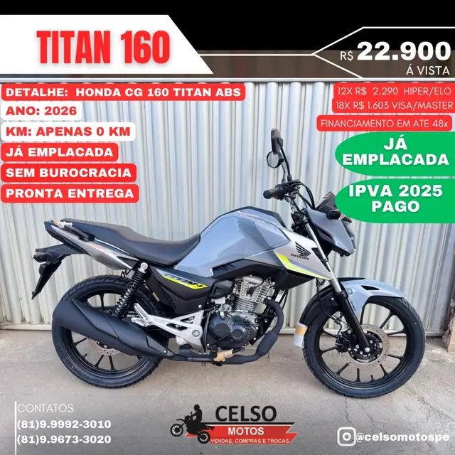 Moto Honda CG 160 2026 Titan