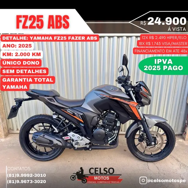 Moto Yamaha Fazer FZ25 2025 Connected