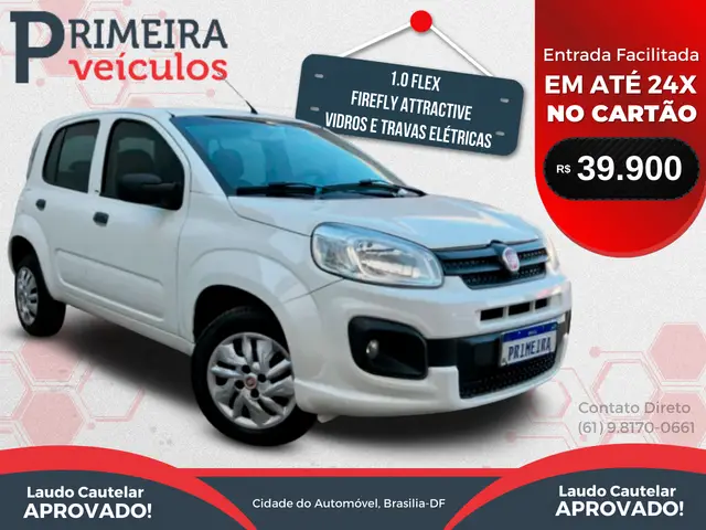 Carro Fiat Uno 2017 Attractive 1.0 (Flex) 4p