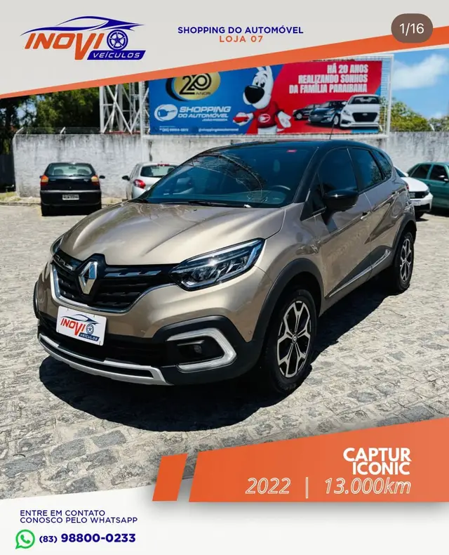 Carro Renault Captur 2022 Iconic 1.3 Turbo CVT