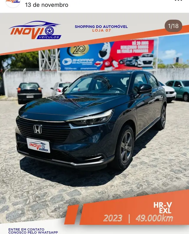 Carro Honda HR-V 2023 EXL 1.5 I-VTEC CVT