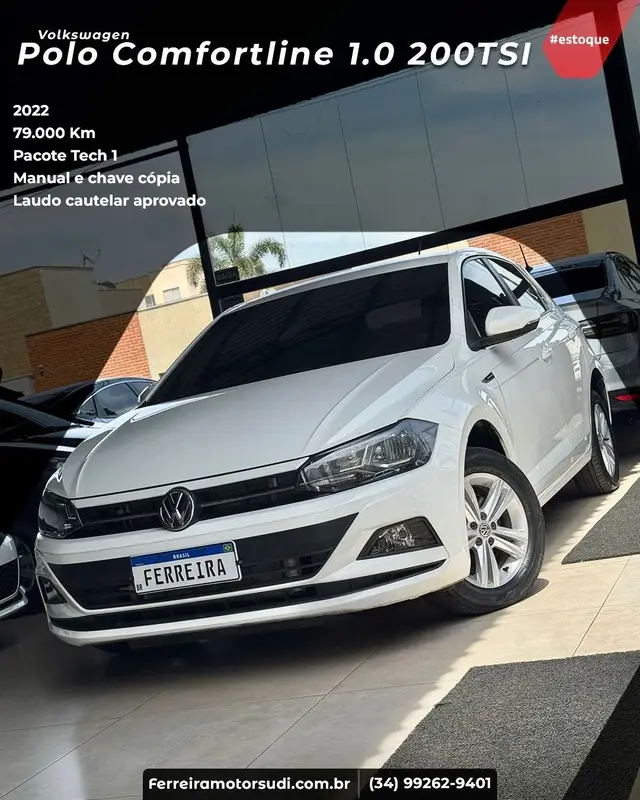 Carro Volkswagen Polo 2022 1.0 200 TSI Comfortline (Aut) (Flex)