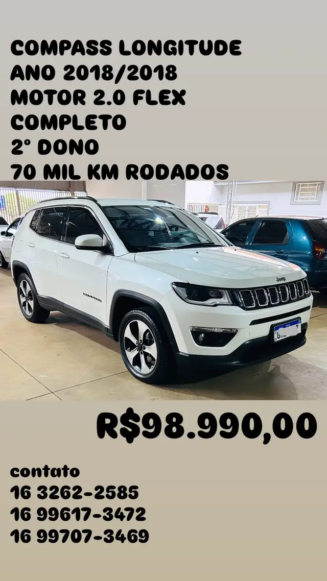 Carro Jeep Compass 2018 2.0 Longitude 4x2 (Aut) (Flex)