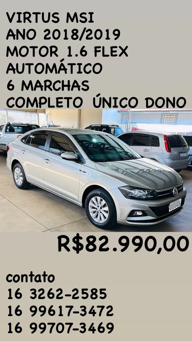 Carro Volkswagen Virtus 2019 1.6 MSI 16V (Flex)