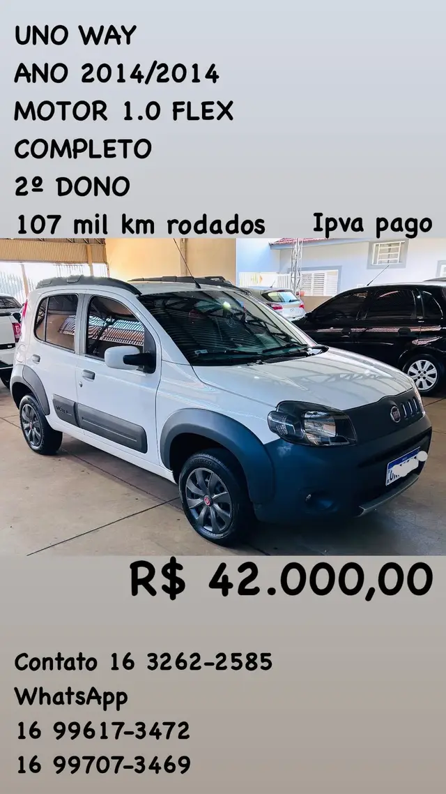 Carro Fiat Uno 2014 Way 1.0 8V (Flex) 4p
