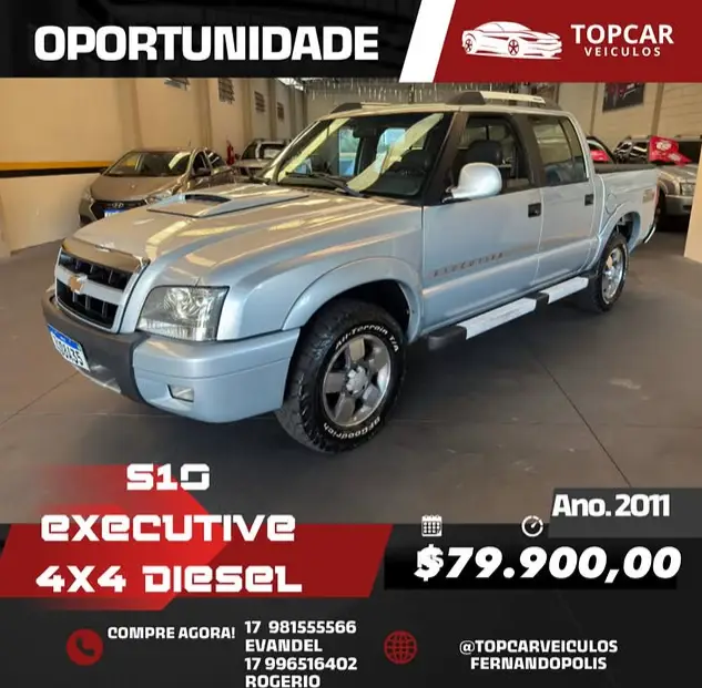 Carro Chevrolet S10 Cabine Dupla 2011 S10 Executive 4x4 2.8 Turbo Electronic (Cab Dupla)