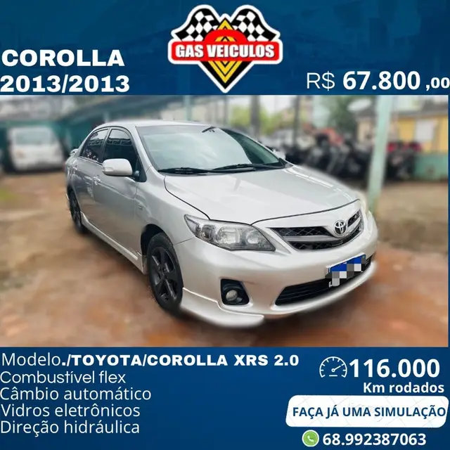 Carro Toyota Corolla 2013 Sedan 2.0 Dual VVT-i XRS (aut) (flex)
