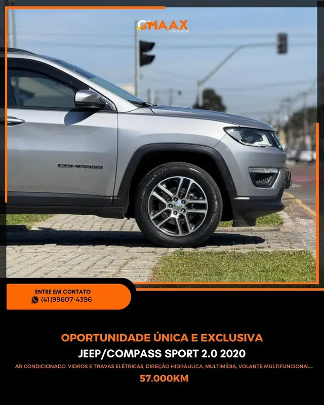 Carro Jeep Compass 2020 2.0 Sport 4x2 (Aut) (Flex)