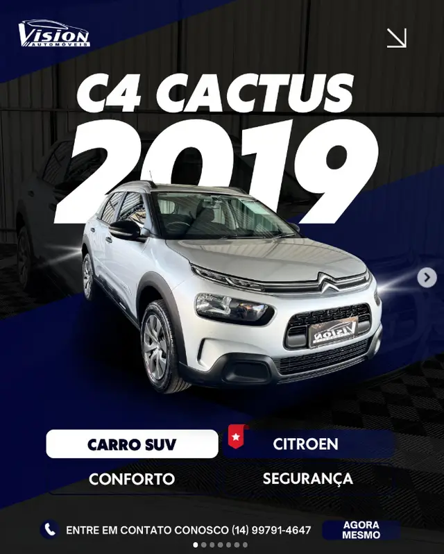 Carro Citroën C4 Cactus 2019 1.6 Feel (Flex)