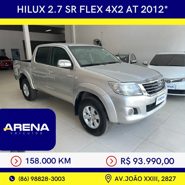 Carro Toyota Hilux Cabine Dupla 2012 Hilux 2.7 SR CD 4x2 (Flex) (Aut)