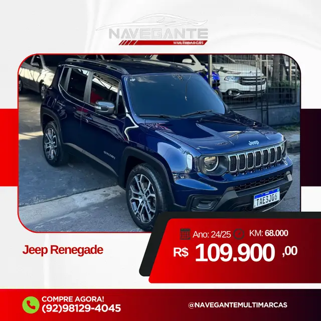 Carro Jeep Renegade 2024 Longitude T270 1.3 Turbo 4x2