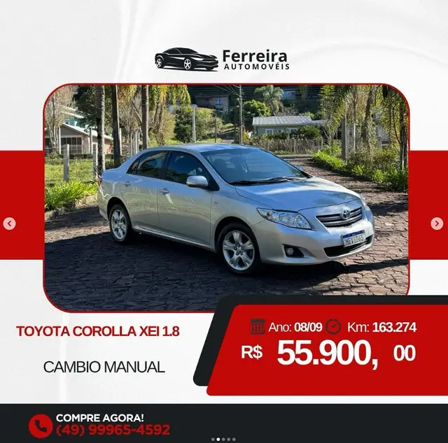 Carro Toyota Corolla 2009 Sedan SEG 1.8 16V (aut)