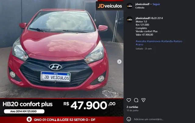 Carro Hyundai HB20 2014 1.0 Comfort Plus (Flex)