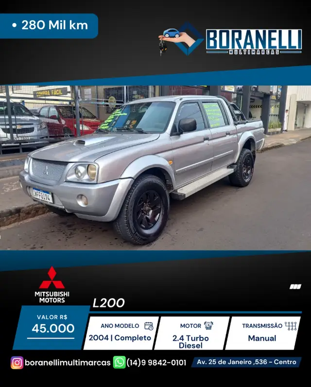 Carro Mitsubishi L200 2004 L 200 R III 4x4 2.5 (cab. dupla)